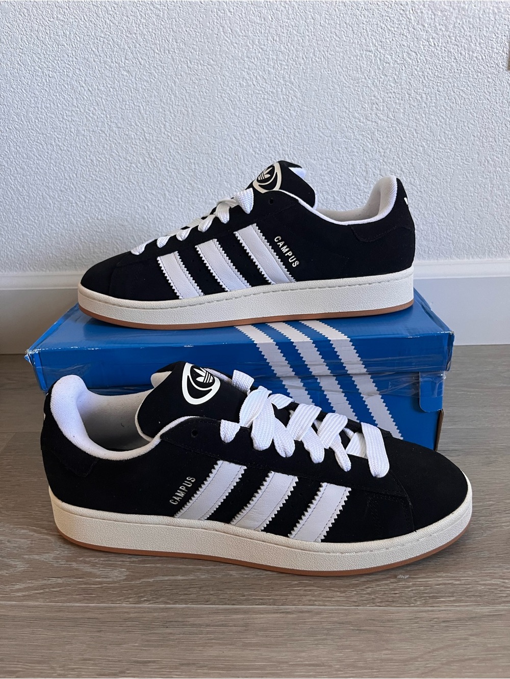 adidas Campus Black & White Suede Sneakers